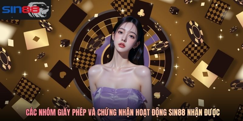 Các nhóm giấy phép và chứng nhận hoạt động SIN88 nhận được